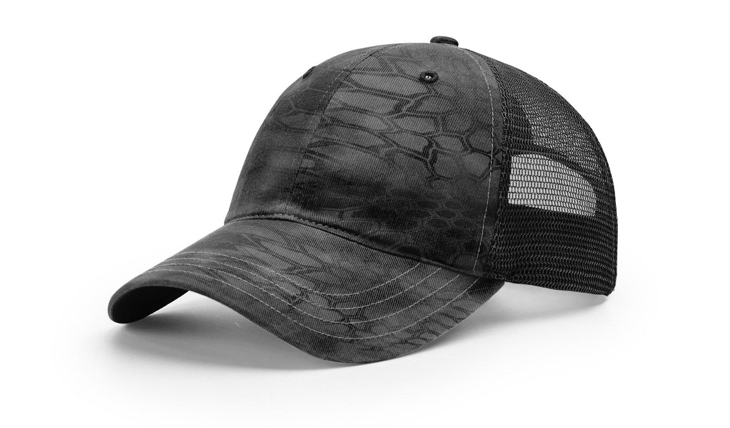 Richardson 111P Garment Washed Printed Trucker Hat - Kryptek Typhon/Black