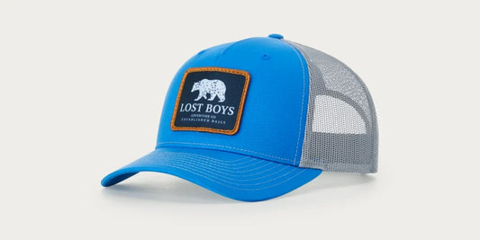 Richardson five-panel trucker hat with a seamless front panel for custom logo decoration
