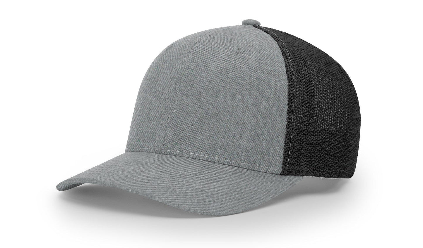 Richardson 110 R-Flex Trucker Hat - Heather Grey/Black