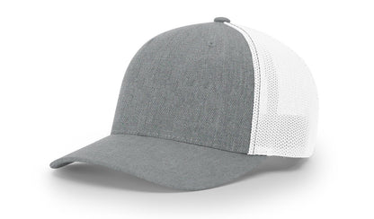 Richardson 110 R-Flex Trucker Hat - Heather Grey/White