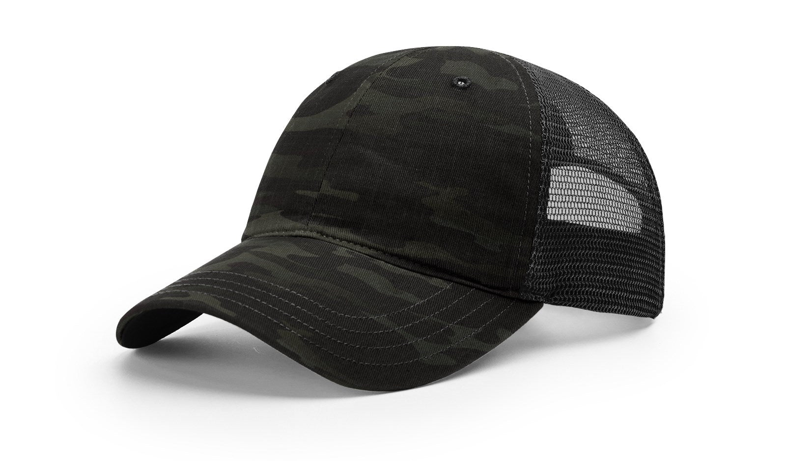 Richardson 111PT Relaxed Tactical MultiCam Trucker Hat - MultiCam Black/Black