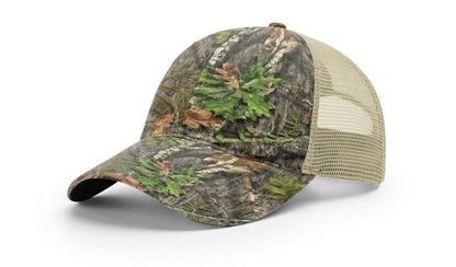 Richardson 111P Garment Washed Printed Trucker Hat - Mossy Oak Obsession/Khaki