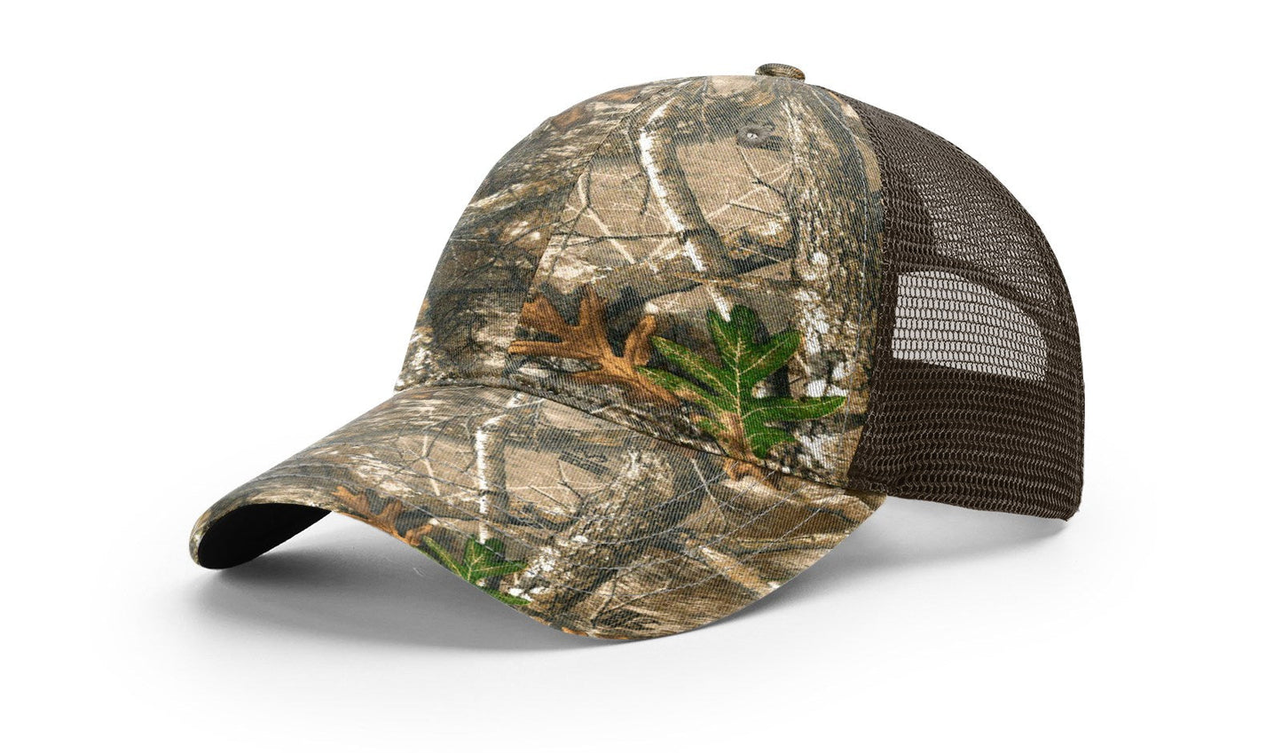 Richardson 111P Garment Washed Printed Trucker Hat - Realtree Edge/Brown