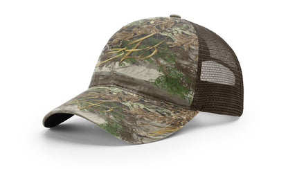 Richardson 111P Garment Washed Printed Trucker Hat - Realtree Max-1/Brown
