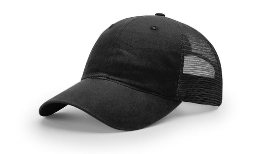 Richardson 111 Garment Washed Trucker Hat - Black