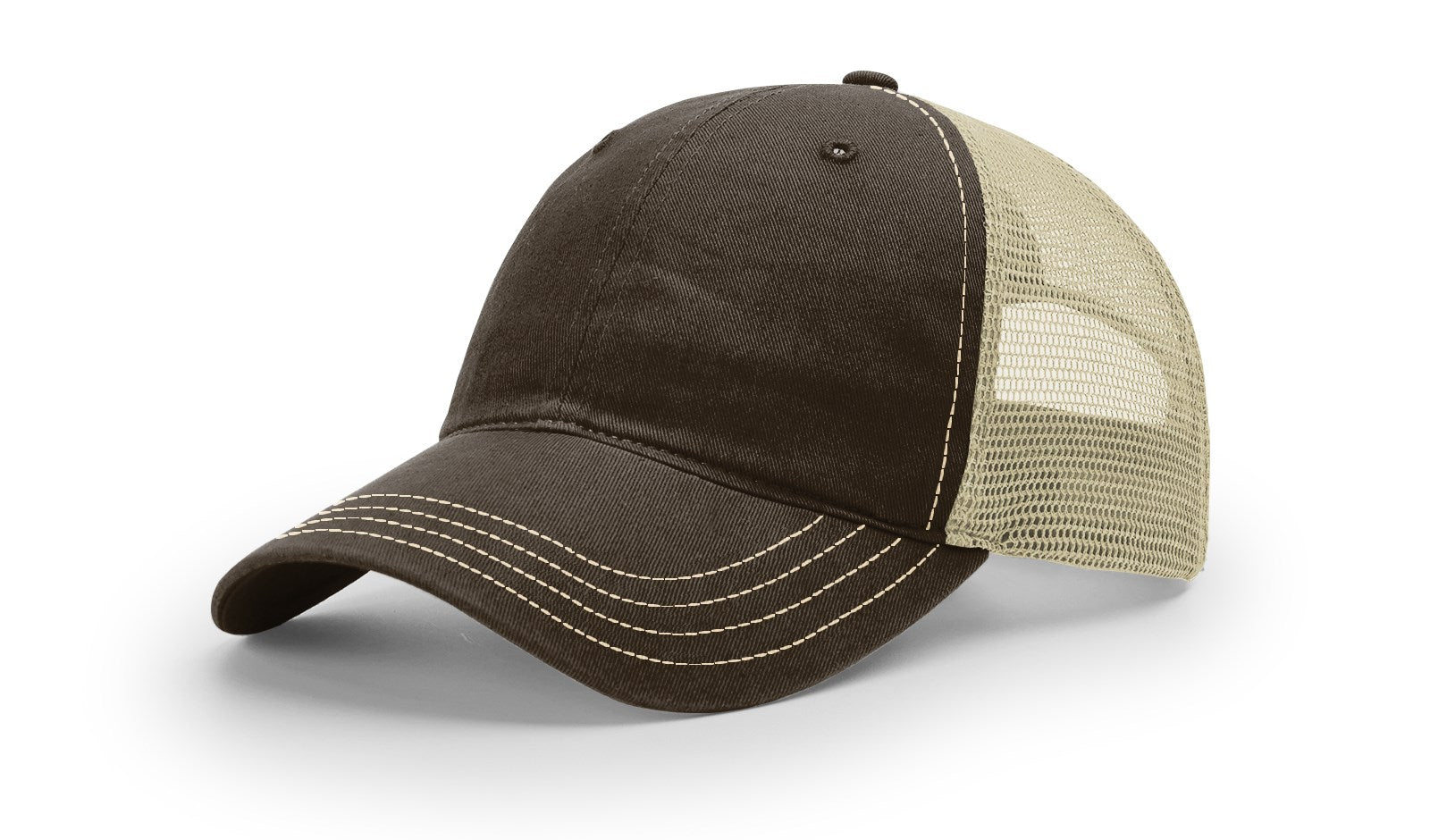 Richardson 111 Garment Washed Trucker Hat - Brown/Khaki