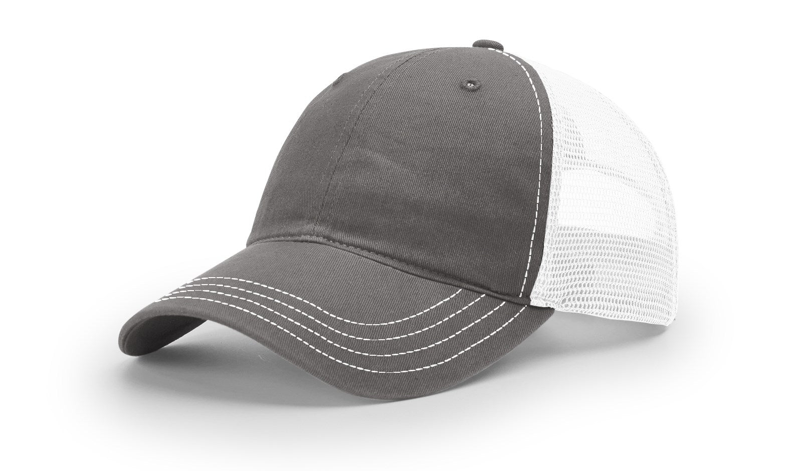 Richardson 111 Garment Washed Trucker Hat - Charcoal/White