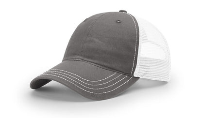 Richardson 111 Garment Washed Trucker Hat - Charcoal/White