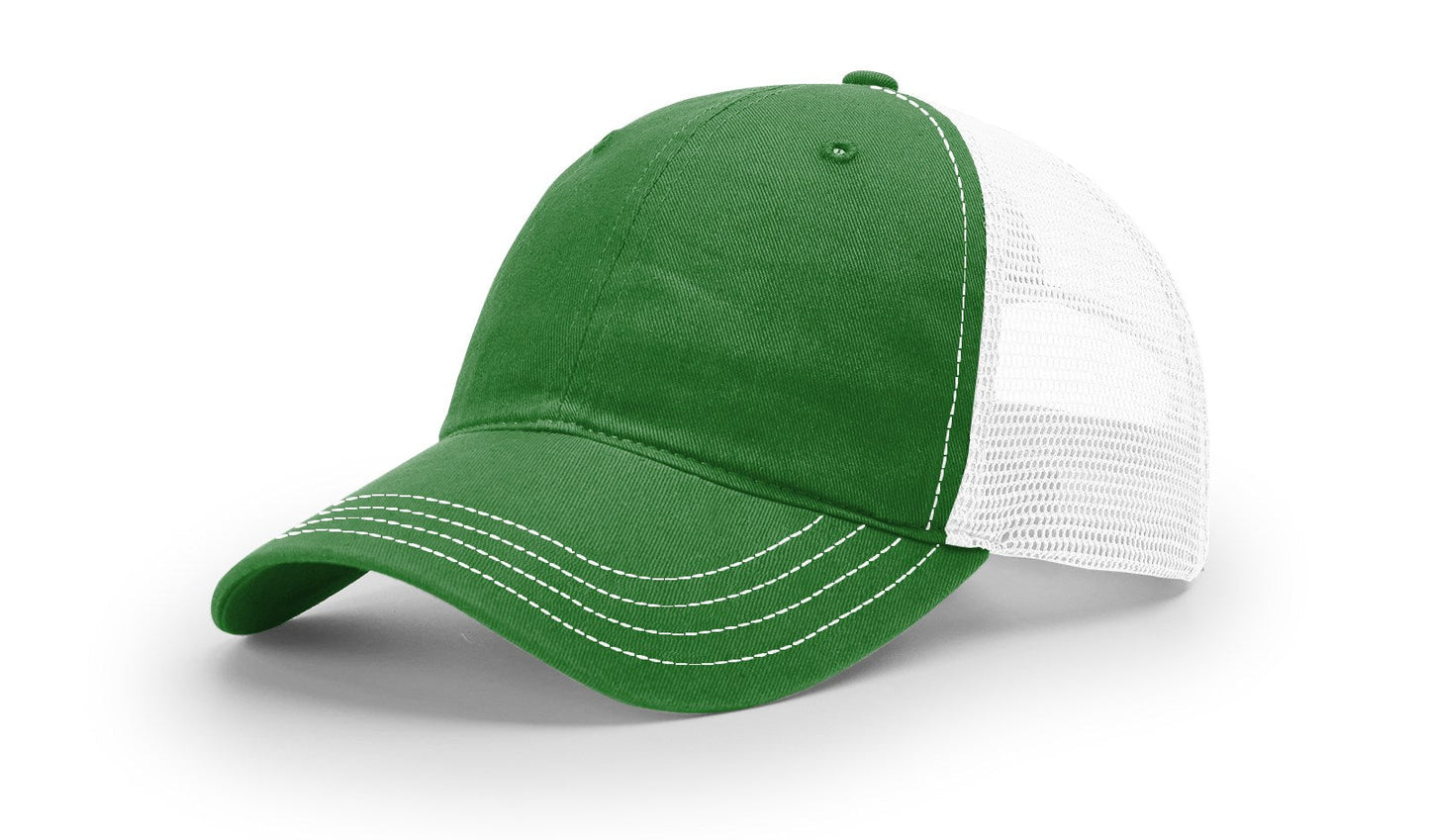 Richardson 111 Garment Washed Trucker Hat - Kelly/White