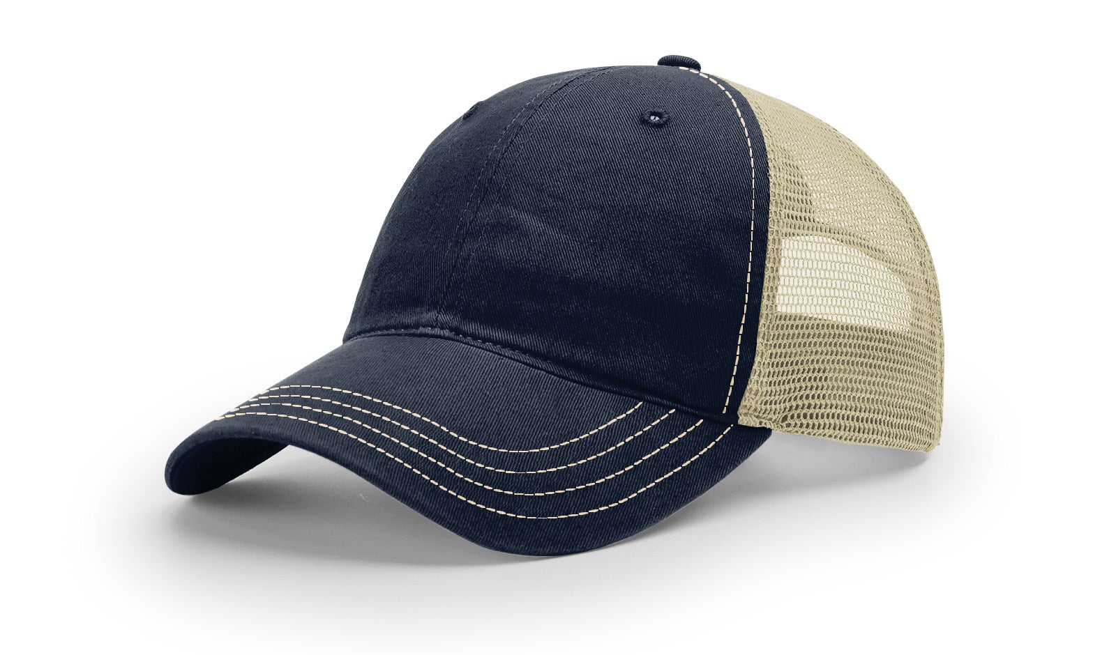 Richardson 111 Garment Washed Trucker Hat - Navy/Khaki