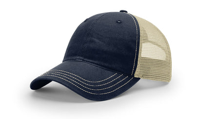 Richardson 111 Garment Washed Trucker Hat - Navy/Khaki