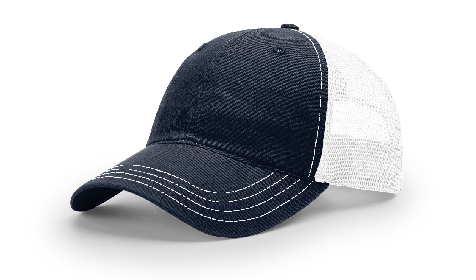 Richardson 111 Garment Washed Trucker Hat - Navy/White