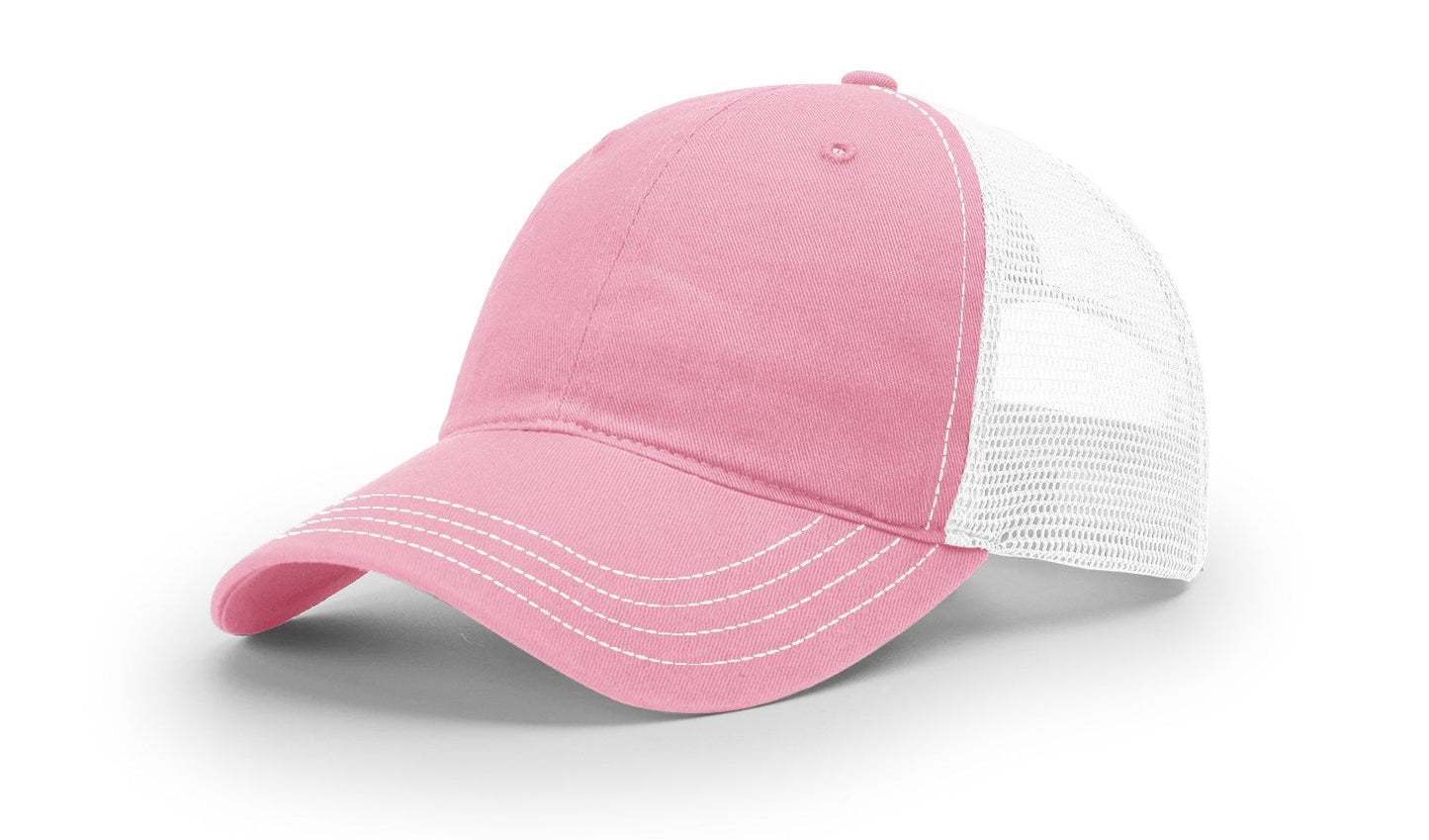 Richardson 111 Garment Washed Trucker Hat - Pink/White