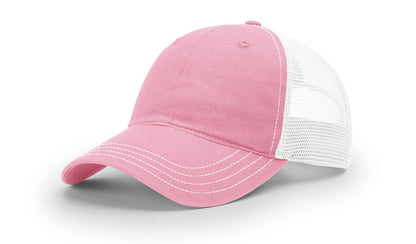 Richardson 111 Garment Washed Trucker Hat - Pink/White