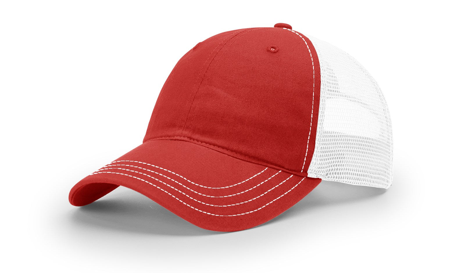 Richardson 111 Garment Washed Trucker Hat - Red/White