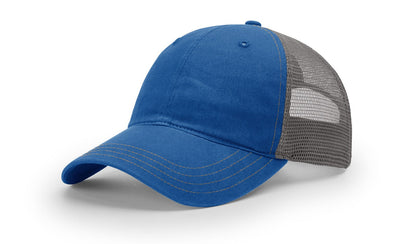 Richardson 111 Garment Washed Trucker Hat - Royal/Charcoal