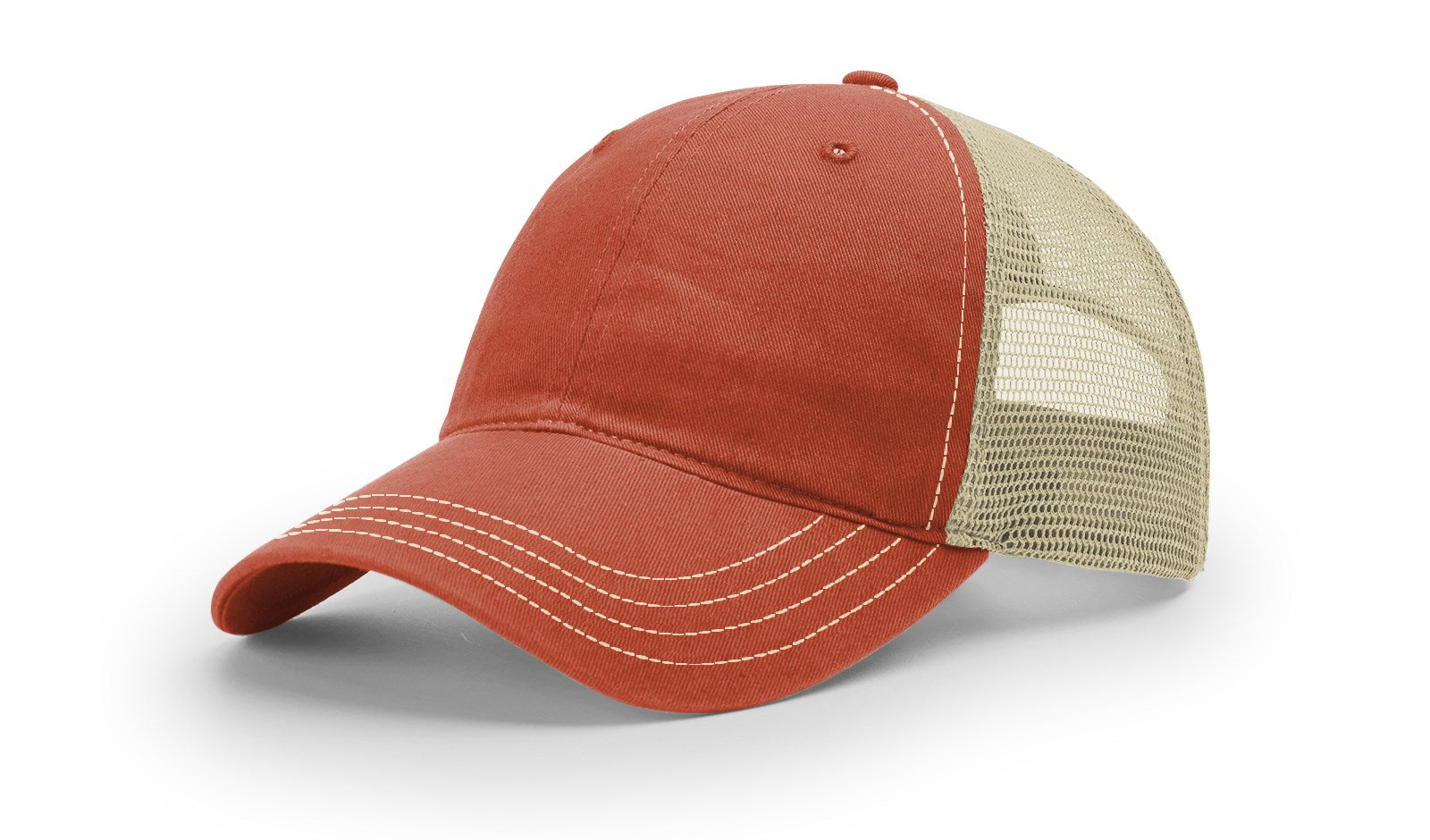 Richardson 111 Garment Washed Trucker Hat - Texas Orange/Khaki
