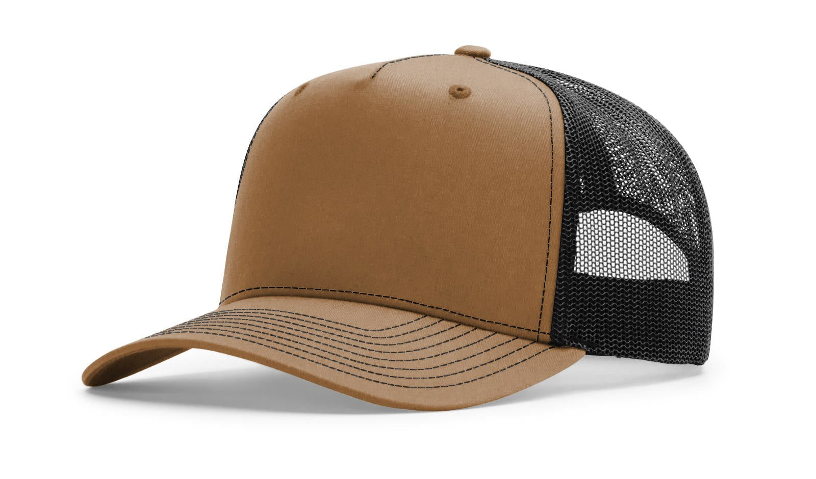 Richardson 112FPC Five Panel Champ Trucker Hat - Caramel/Black