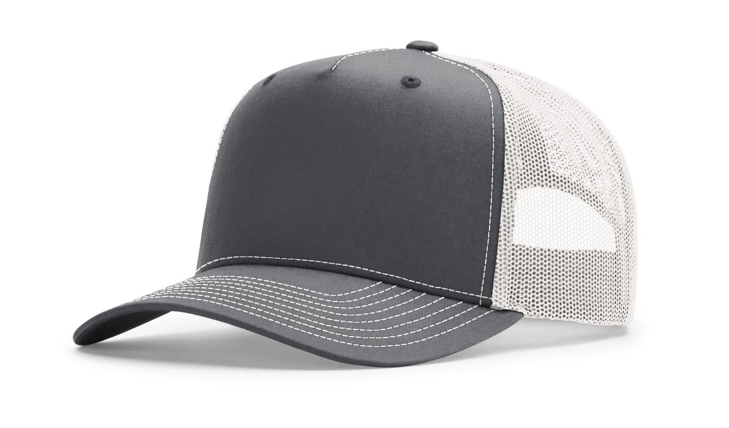 Richardson 112FPC Five Panel Champ Trucker Hat - Charcoal/Ice Grey