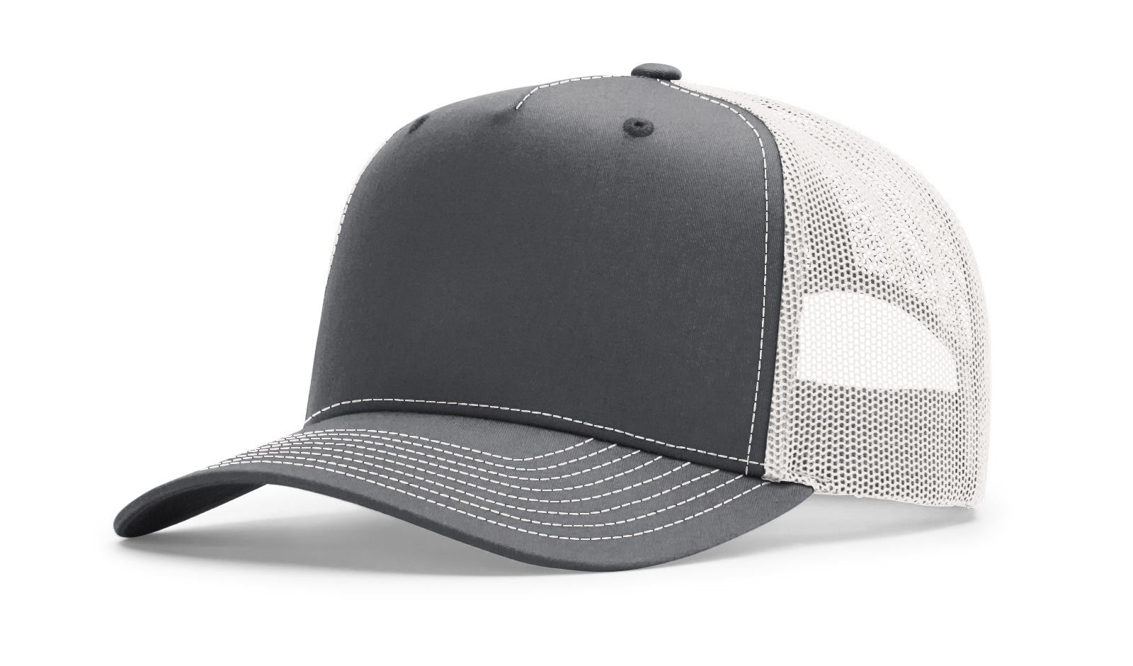 Richardson 112FPC Five Panel Champ Trucker Hat - Charcoal/Ice Grey
