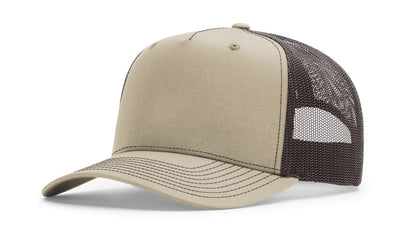 Richardson 112FPC Five Panel Champ Trucker Hat - Khaki/Coffee