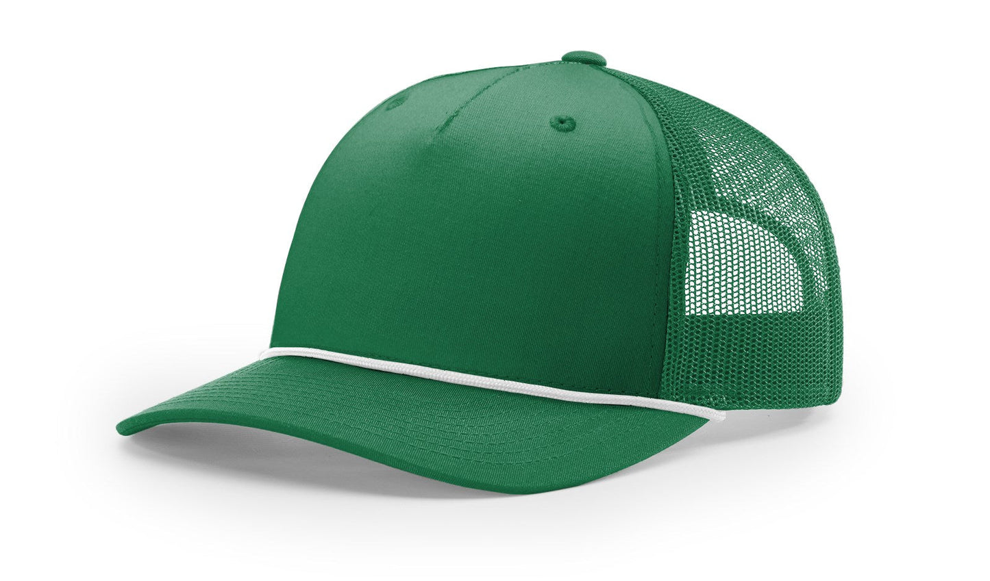 Richardson 112FPR Five Panel Trucker With Rope Hat - Kelly/White