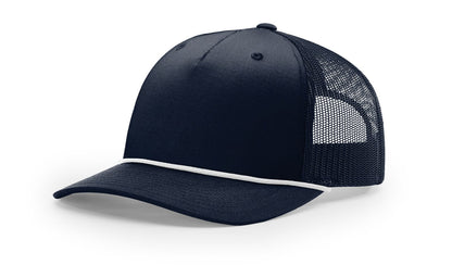 Richardson 112FPR Five Panel Trucker With Rope Hat - Navy/White
