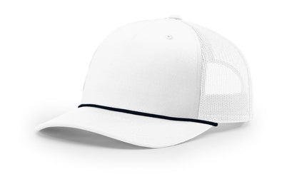 Richardson 112FPR Five Panel Trucker With Rope Hat - White/Navy