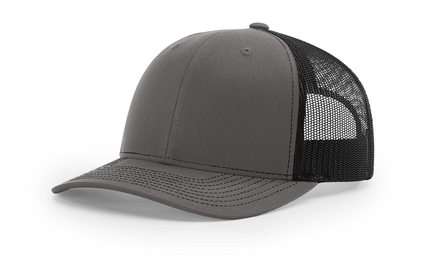 Richardson 112RE Recycled Trucker Hat - Charcoal/Black