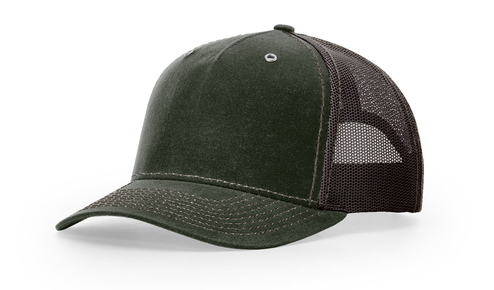 Richardson 112WH Hawthorne Workwear Trucker Hat - Dark Olive/Coffee