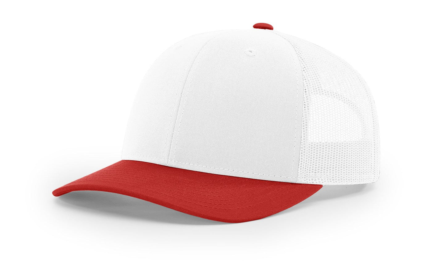 Richardson 112 Trucker Hat Combination White/Red