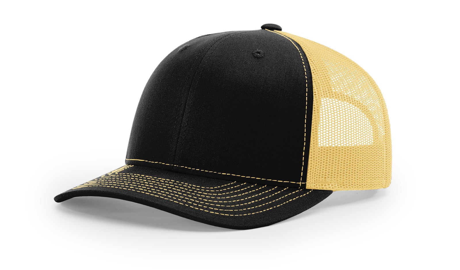 Richardson 112 Trucker Hat Split Black/Vegas Gold