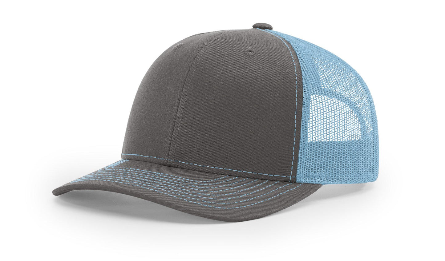Richardson 112 Trucker Hat Split Charcoal/Columbia Blue