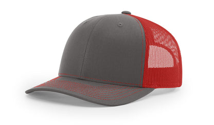 Richardson 112 Trucker Hat Split Charcoal/Red