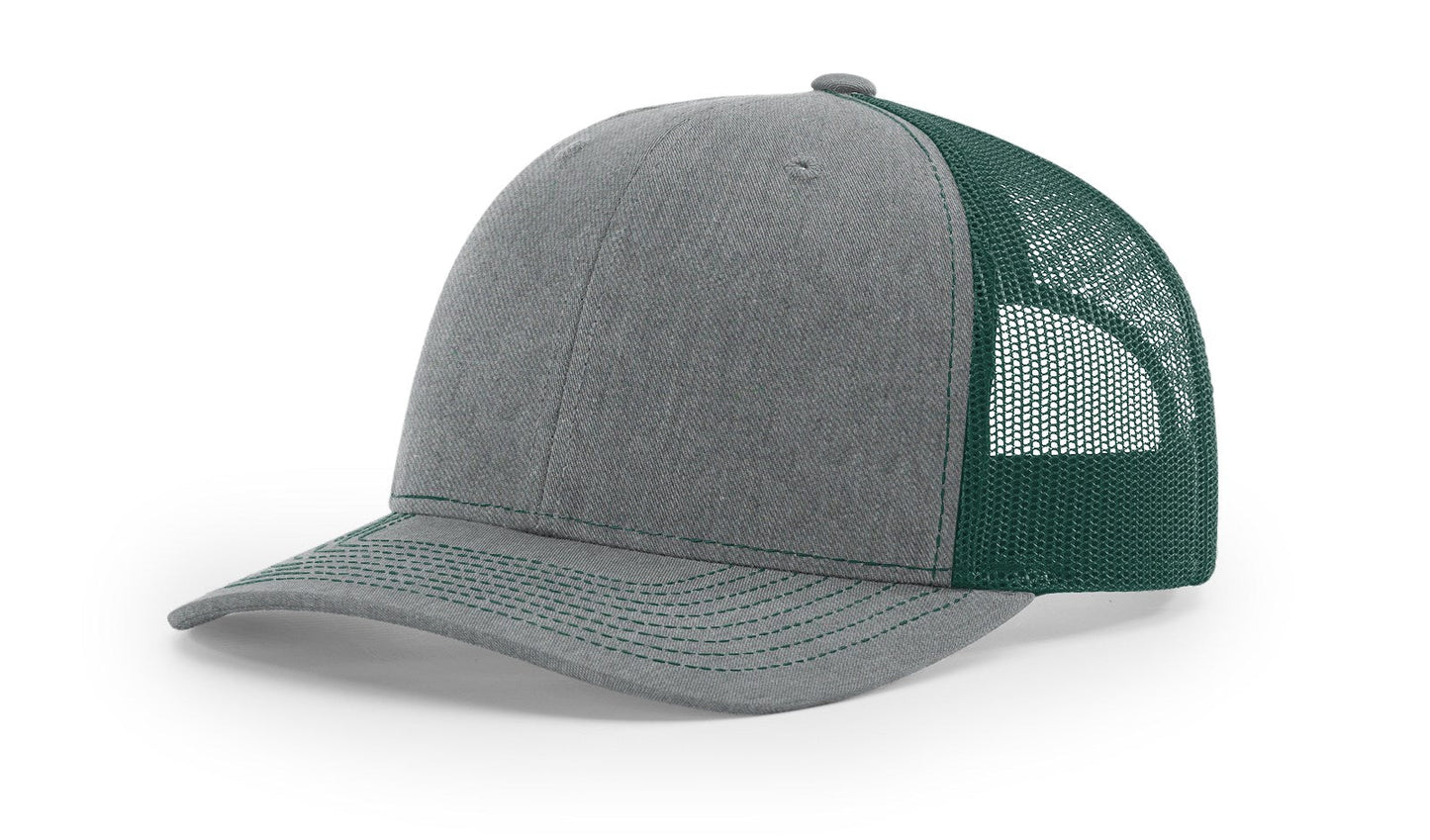 Richardson 112 Trucker Hat Split Heather Grey/Dark Green