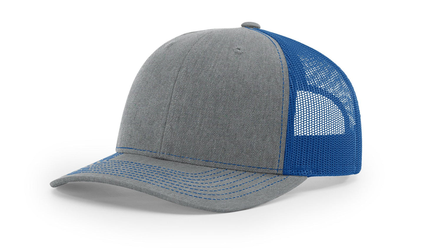 Richardson 112 Trucker Hat Split Heather Grey/Royal