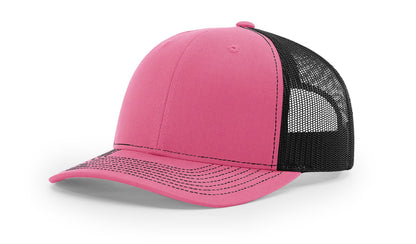 Richardson 112 Trucker Hat Split Hot Pink/Black