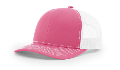 Richardson 112 Trucker Hat Split Hot Pink/White
