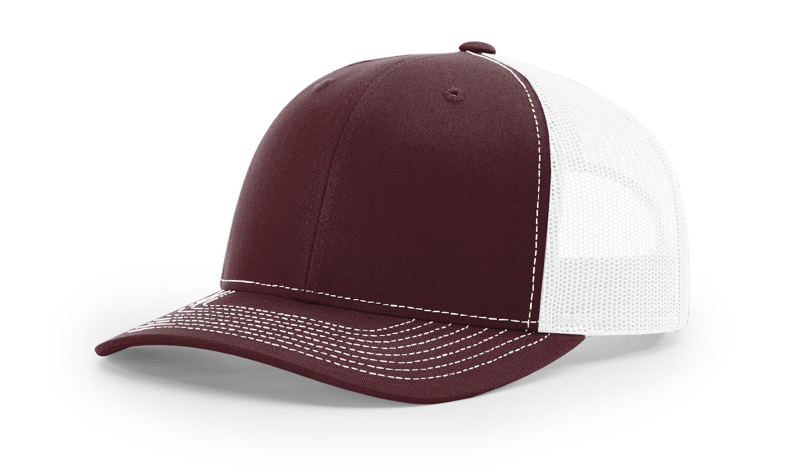 Richardson 112 Trucker Hat Split Maroon/White