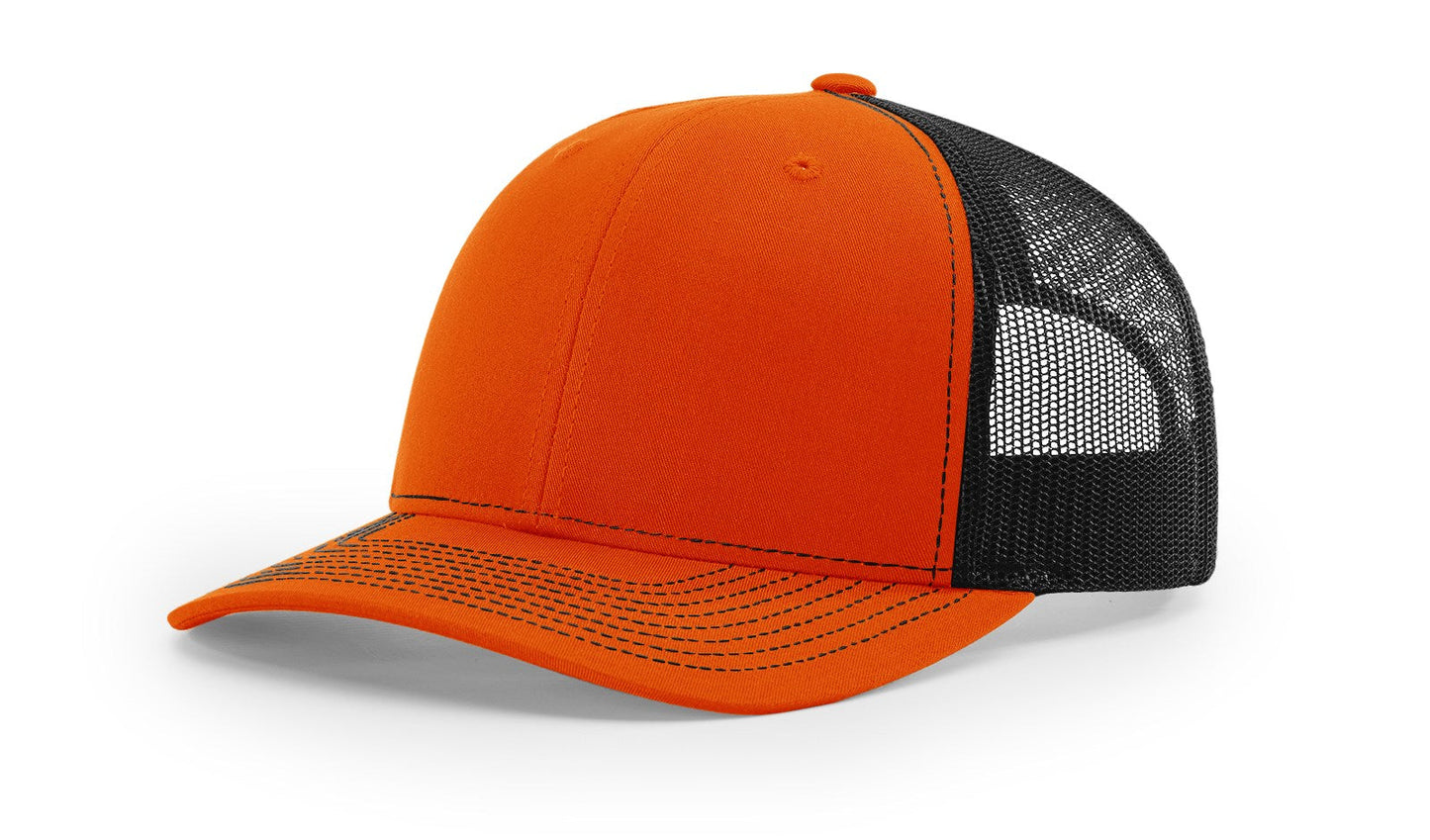 Richardson 112 Trucker Hat Split Orange/Black