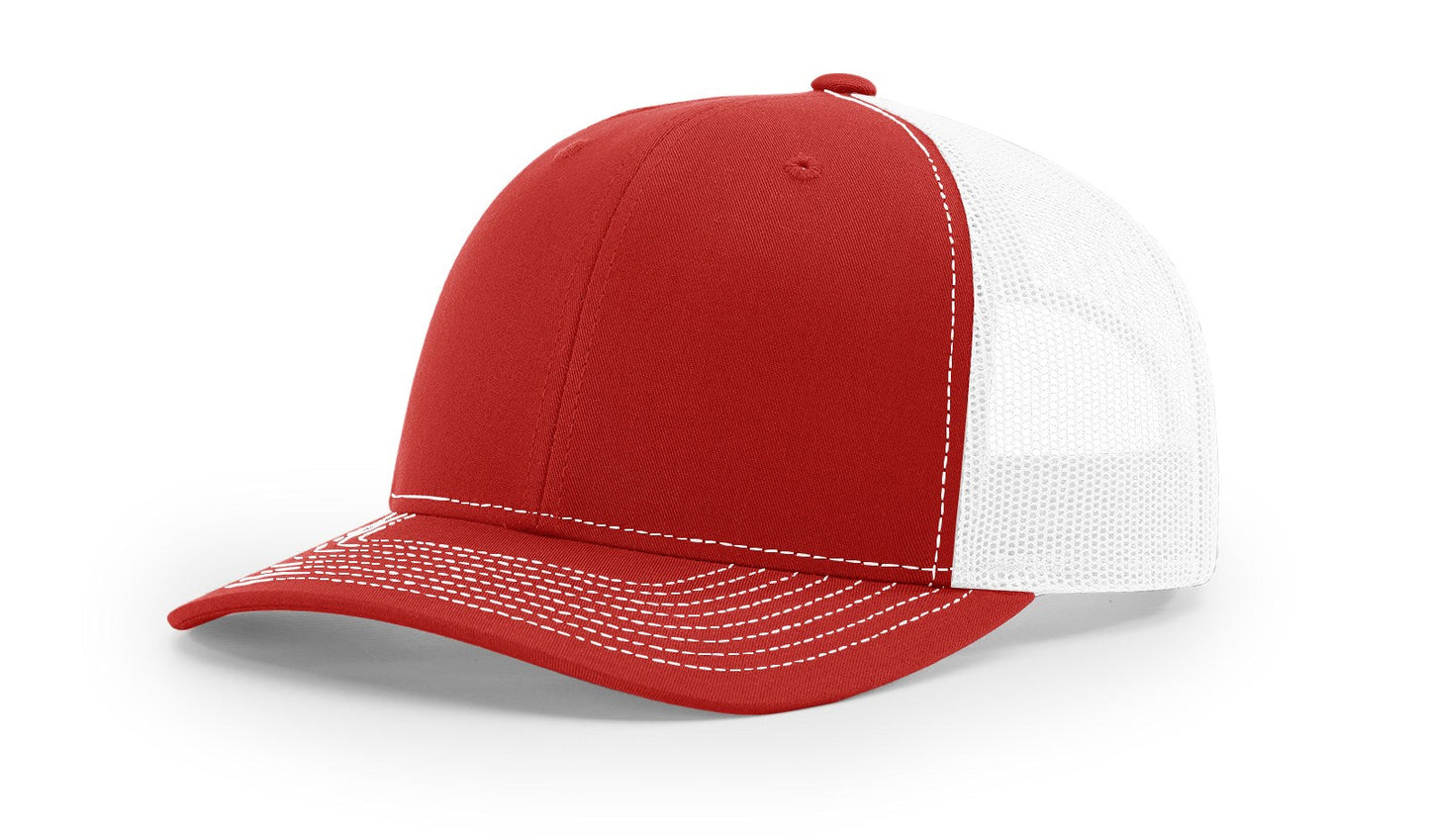 Richardson 112 Trucker Hat Split Red/White