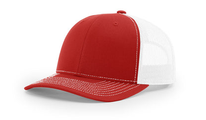 Richardson 112 Trucker Hat Split Red/White