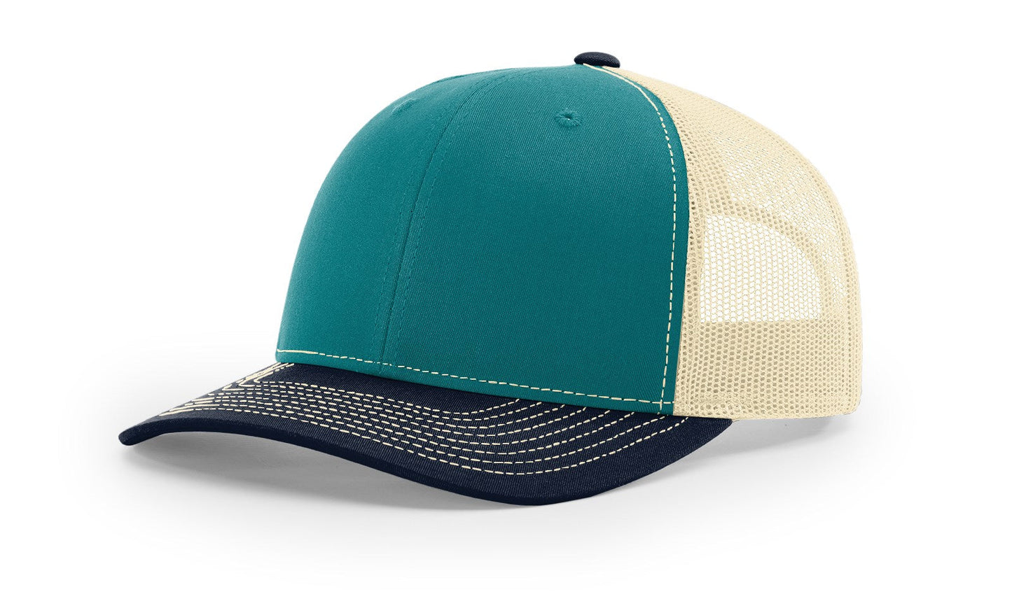 Richardson 112 Trucker Hat Tri Blue Teal/Birch/Navy