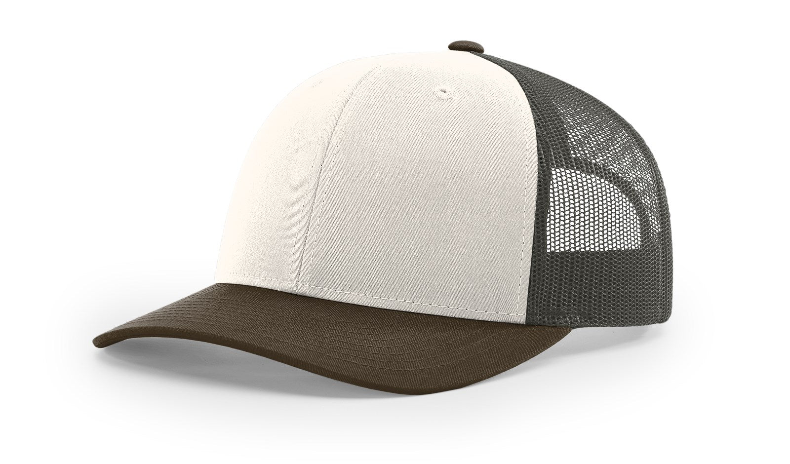 Richardson 112 Trucker Hat Tri Cream/Grey Brown/Brown