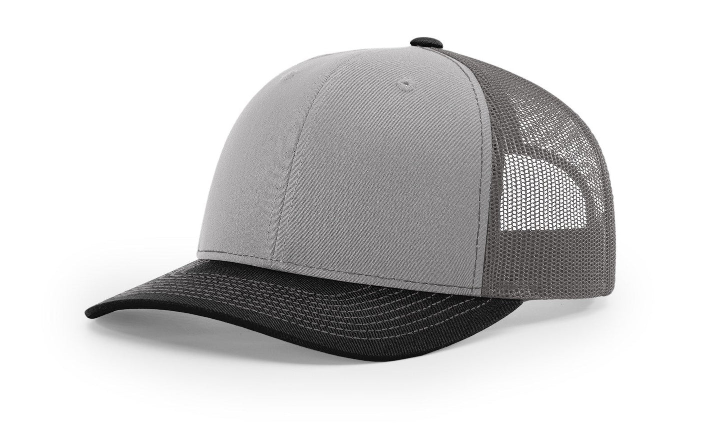 Richardson 112 Trucker Hat Tri Grey/Charcoal/Black