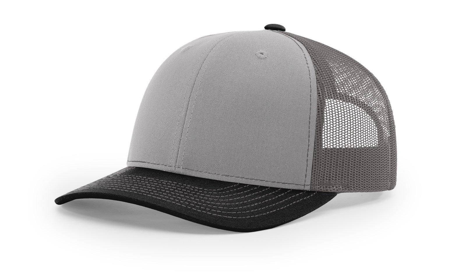 Richardson 112 Trucker Hat Tri Grey/Charcoal/Black