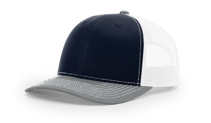 Richardson 112 Trucker Hat Tri Navy/White/Heather Grey