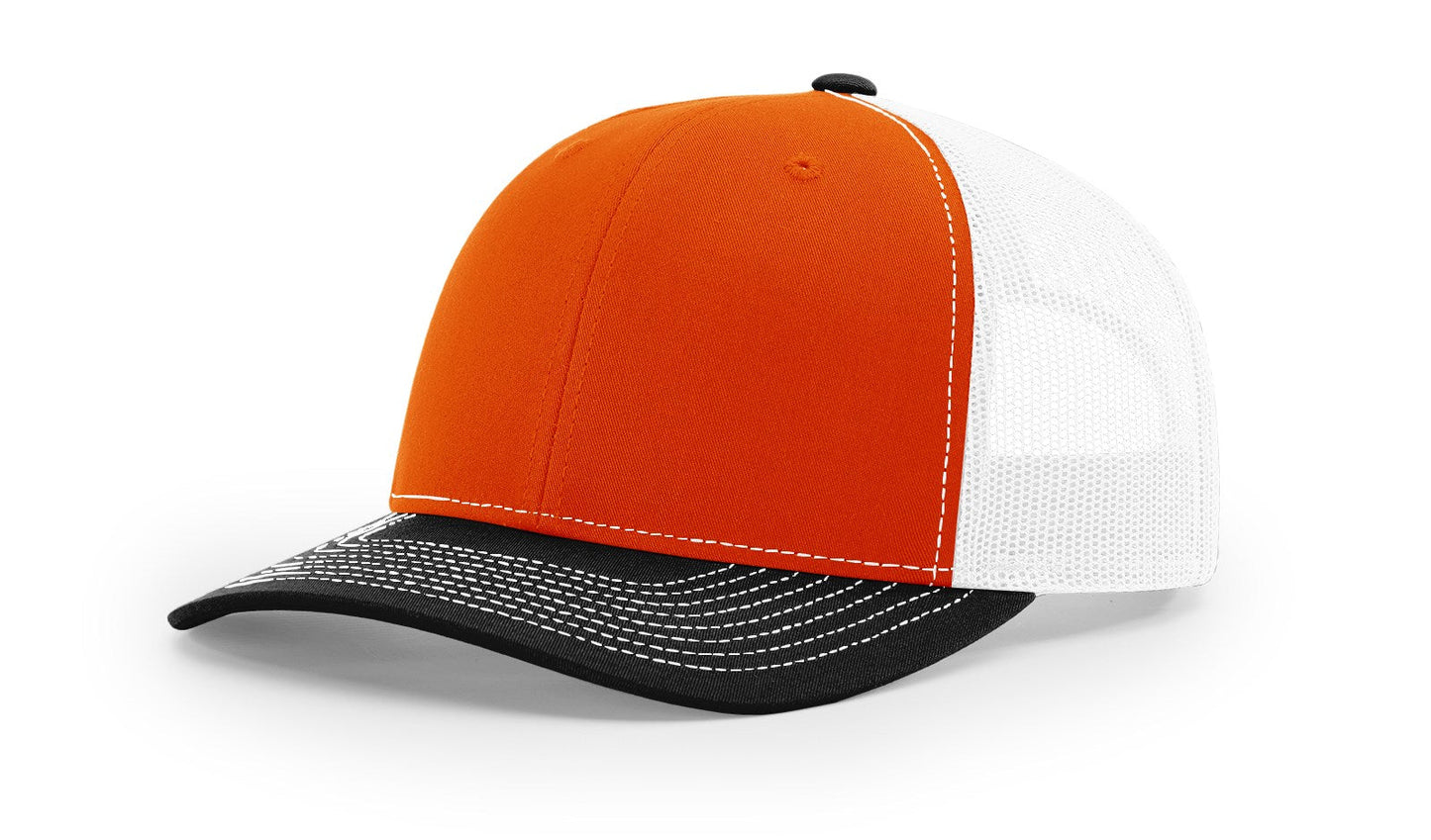 Richardson 112 Trucker Hat Tri Orange/White/Black