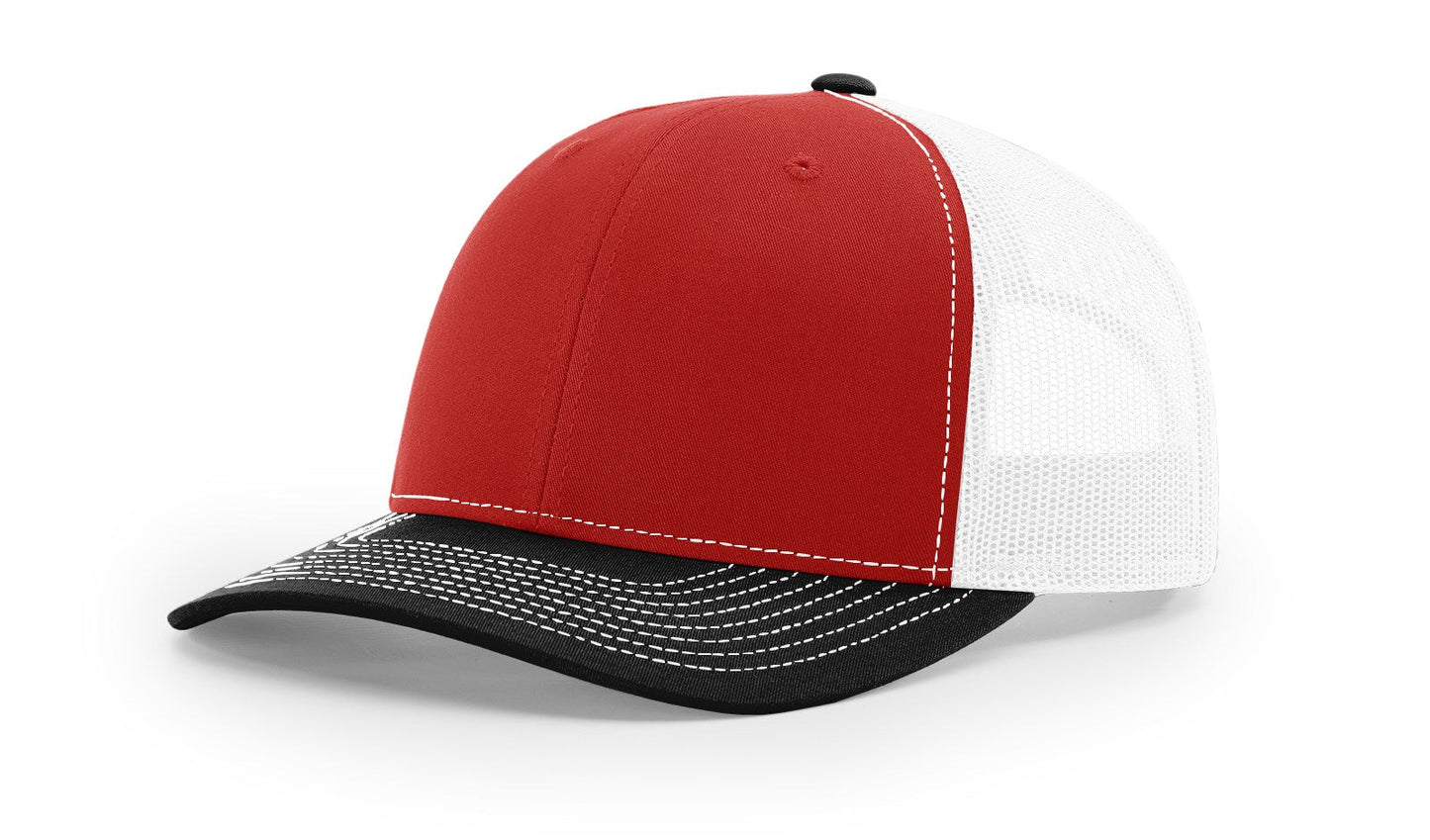 Richardson 112 Trucker Hat Tri Red/White/Black