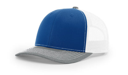 Richardson 112 Trucker Hat Tri Royal/White/Heather Grey